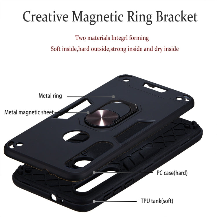 For Motorola One Macro / Moto G8 Play 2 in 1 Armour Series PC + TPU Protective Case with Ring Holder