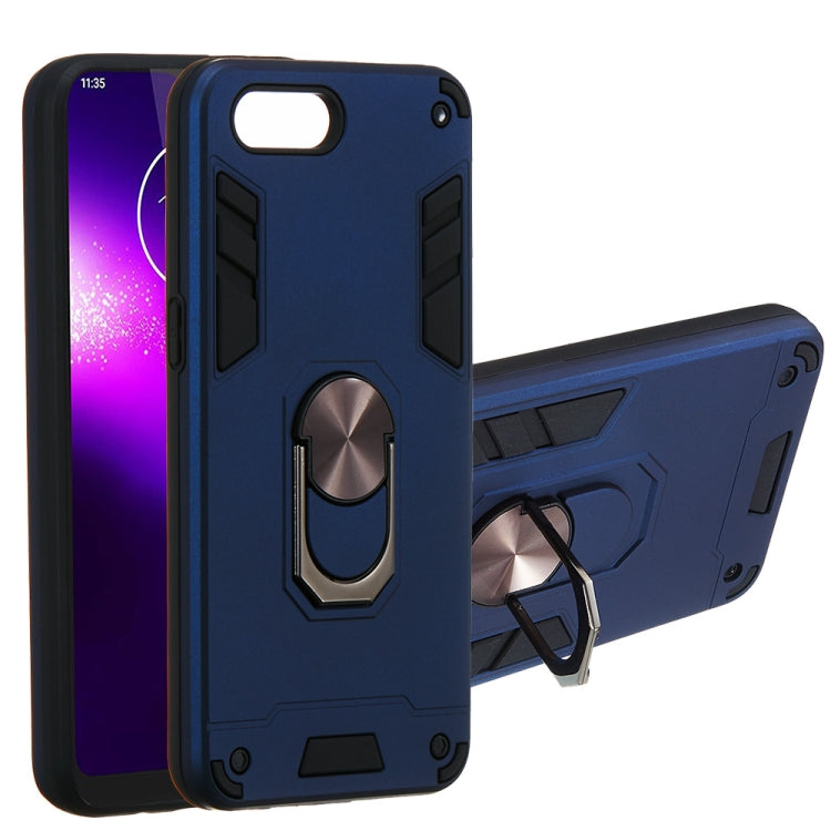 For Motorola One Macro / Moto G8 Play 2 in 1 Armour Series PC + TPU Protective Case with Ring Holder