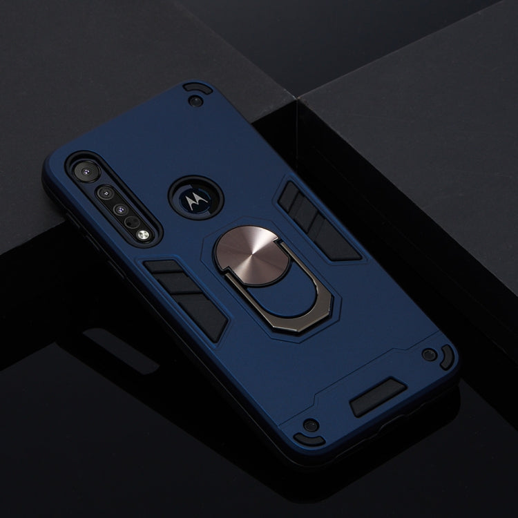 For Motorola One Macro / Moto G8 Play 2 in 1 Armour Series PC + TPU Protective Case with Ring Holder