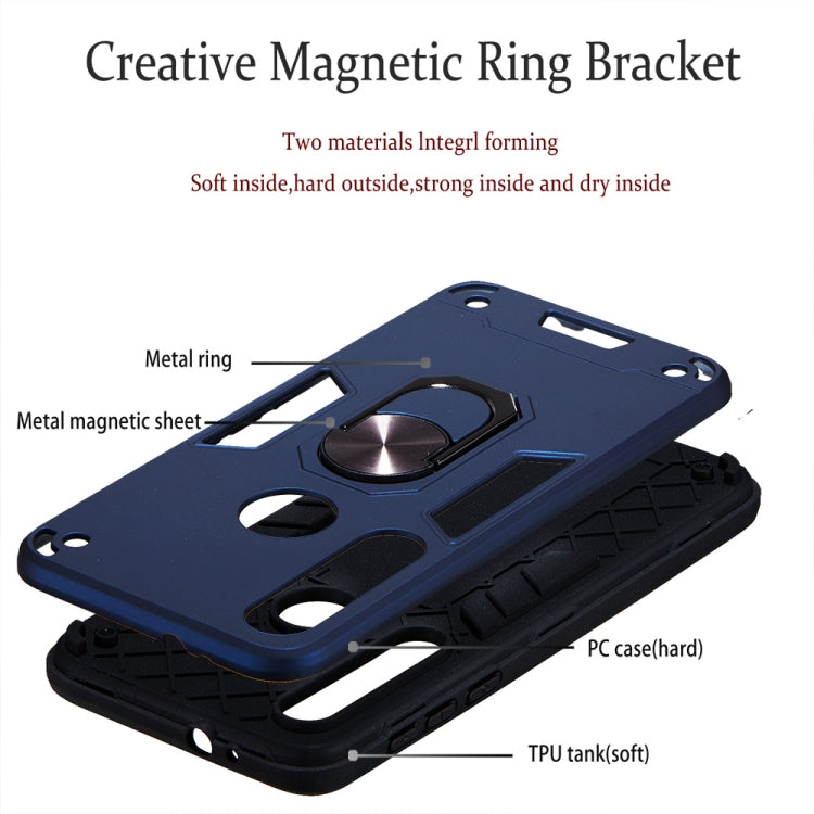 For Motorola One Macro / Moto G8 Play 2 in 1 Armour Series PC + TPU Protective Case with Ring Holder