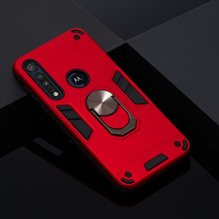 For Motorola One Macro / Moto G8 Play 2 in 1 Armour Series PC + TPU Protective Case with Ring Holder