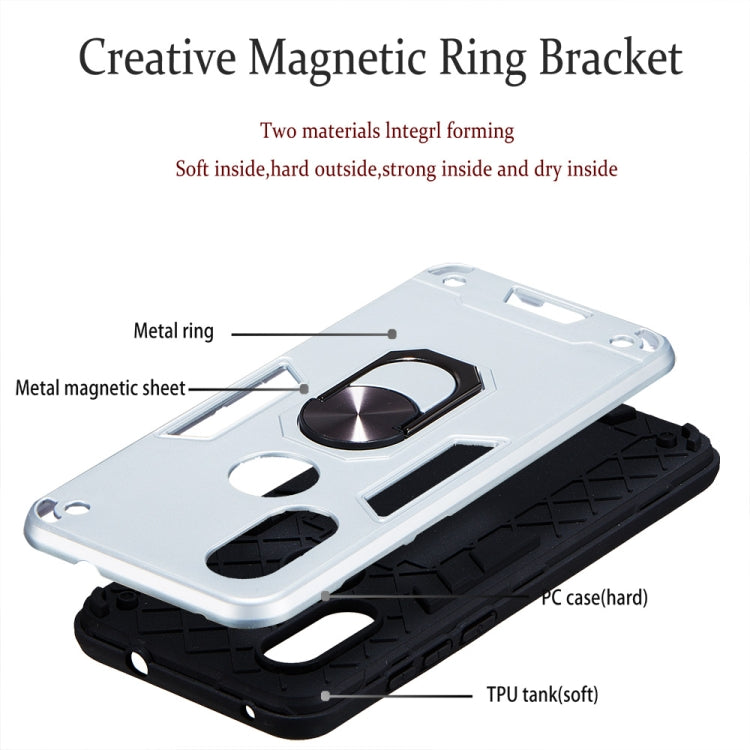 For Motorola Moto P40 2 in 1 Armour Series PC + TPU Protective Case with Ring Holder