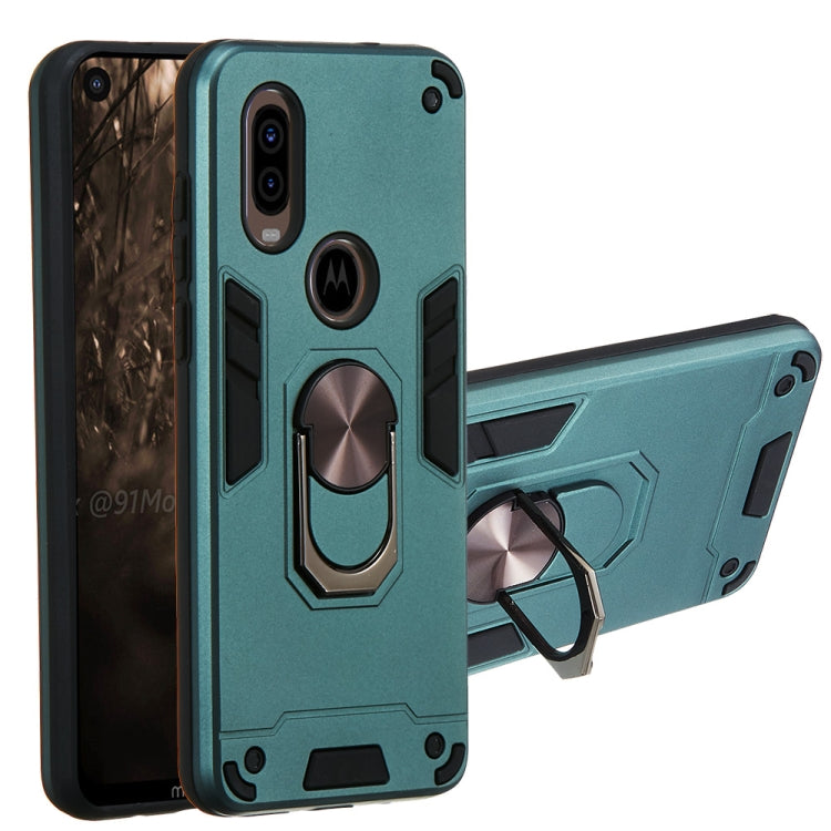 For Motorola Moto P40 2 in 1 Armour Series PC + TPU Protective Case with Ring Holder