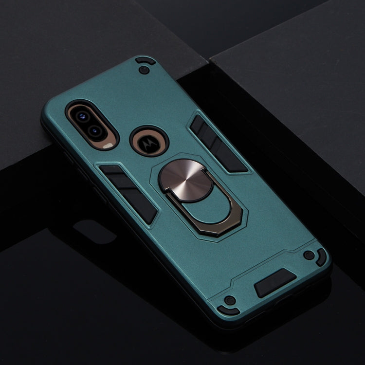 For Motorola Moto P40 2 in 1 Armour Series PC + TPU Protective Case with Ring Holder