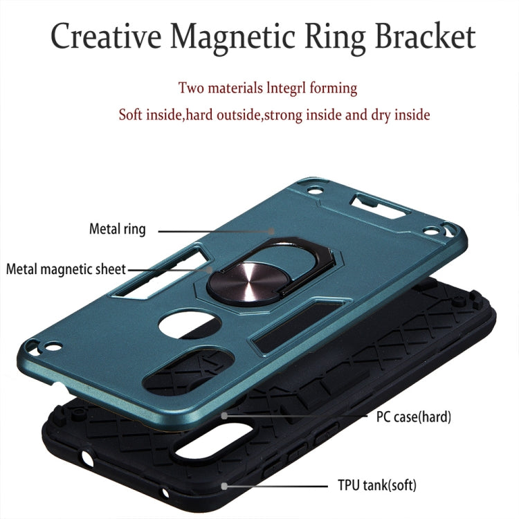For Motorola Moto P40 2 in 1 Armour Series PC + TPU Protective Case with Ring Holder