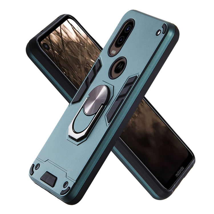 For Motorola Moto P40 2 in 1 Armour Series PC + TPU Protective Case with Ring Holder