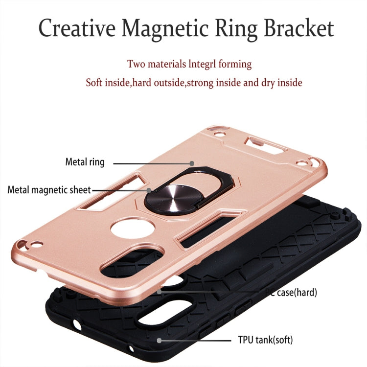 For Motorola Moto P40 2 in 1 Armour Series PC + TPU Protective Case with Ring Holder