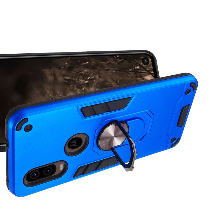 For Motorola Moto P40 2 in 1 Armour Series PC + TPU Protective Case with Ring Holder