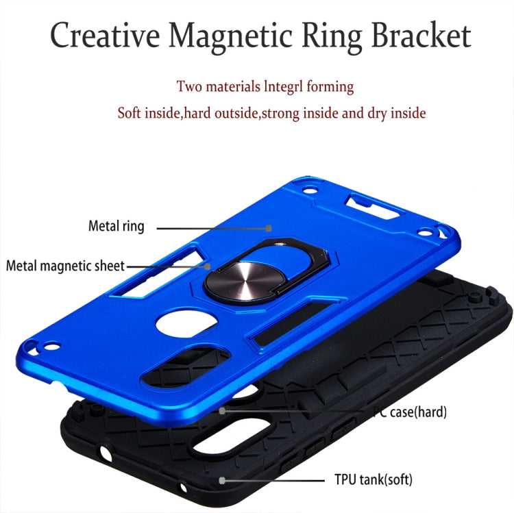 For Motorola Moto P40 2 in 1 Armour Series PC + TPU Protective Case with Ring Holder