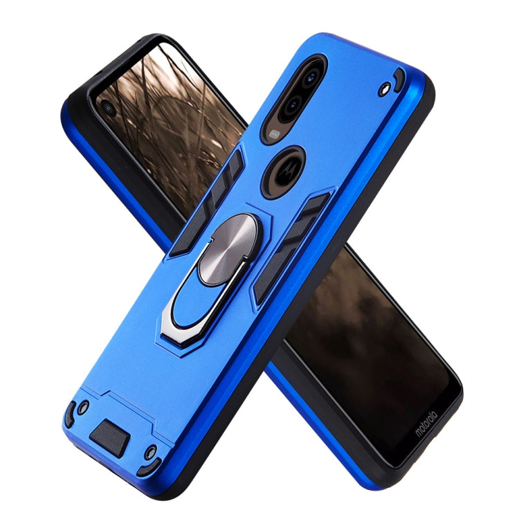 For Motorola Moto P40 2 in 1 Armour Series PC + TPU Protective Case with Ring Holder