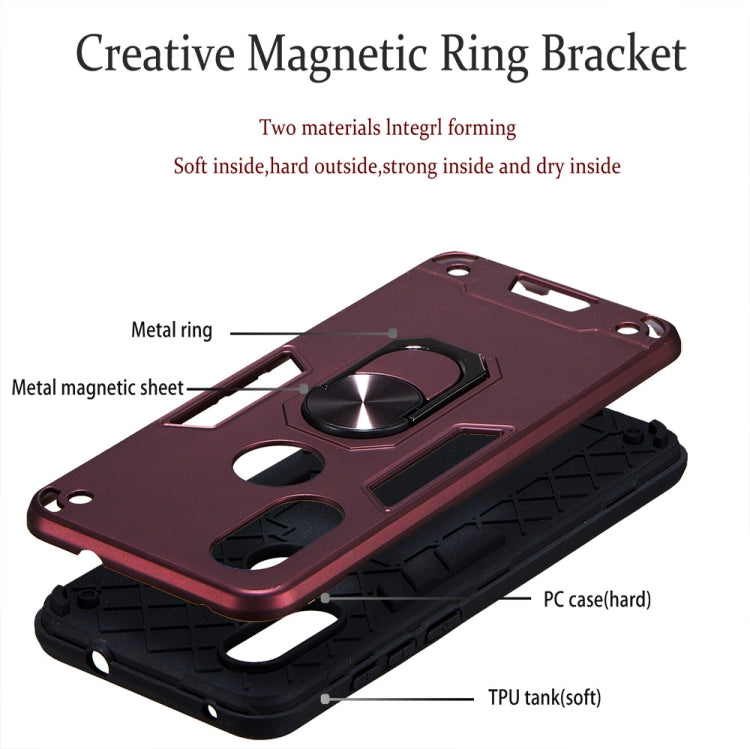 For Motorola Moto P40 2 in 1 Armour Series PC + TPU Protective Case with Ring Holder