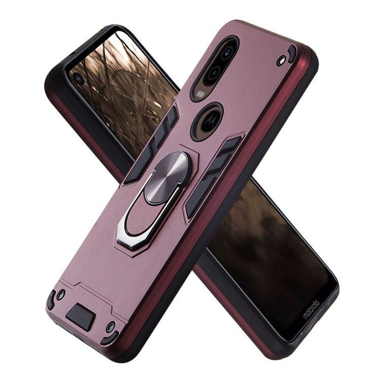 For Motorola Moto P40 2 in 1 Armour Series PC + TPU Protective Case with Ring Holder