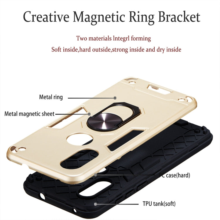 For Motorola Moto P40 2 in 1 Armour Series PC + TPU Protective Case with Ring Holder