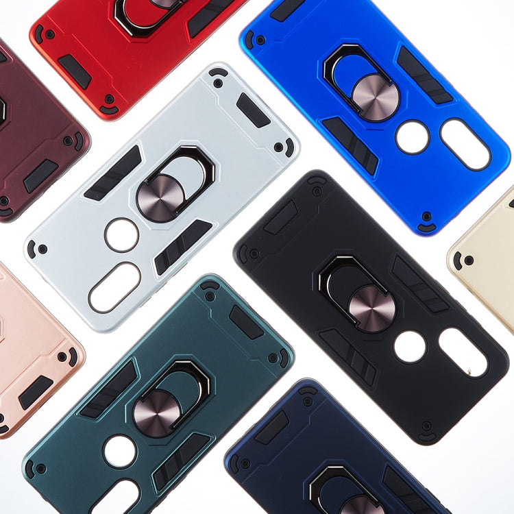 For Motorola Moto P40 2 in 1 Armour Series PC + TPU Protective Case with Ring Holder