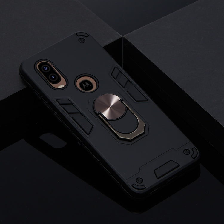 For Motorola Moto P40 2 in 1 Armour Series PC + TPU Protective Case with Ring Holder