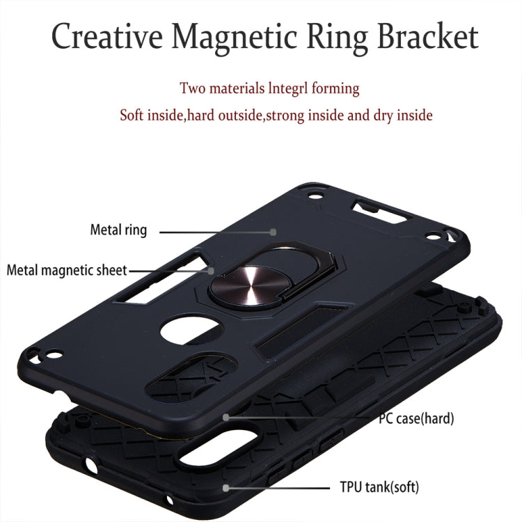 For Motorola Moto P40 2 in 1 Armour Series PC + TPU Protective Case with Ring Holder
