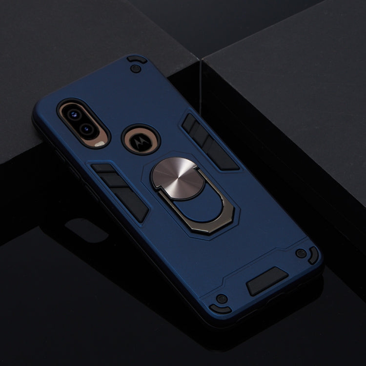 For Motorola Moto P40 2 in 1 Armour Series PC + TPU Protective Case with Ring Holder