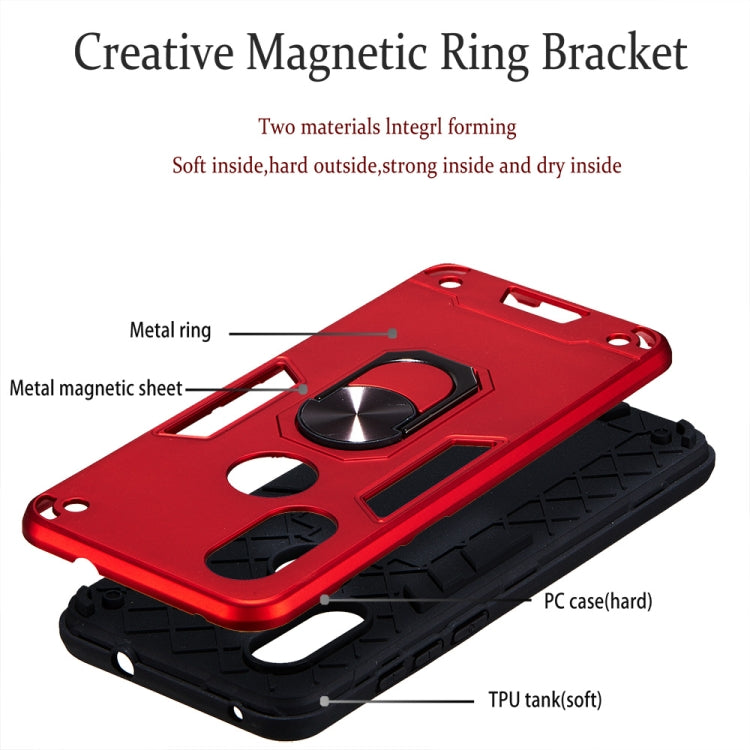 For Motorola Moto P40 2 in 1 Armour Series PC + TPU Protective Case with Ring Holder