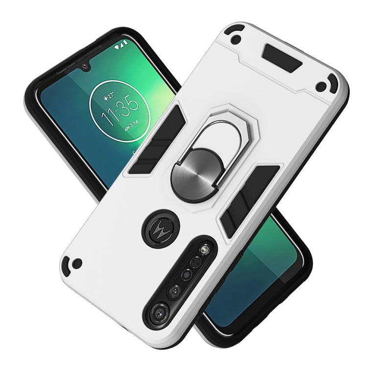 For Motorola Moto G8 Plus 2 in 1 Armour Series PC + TPU Protective Case with Ring Holder