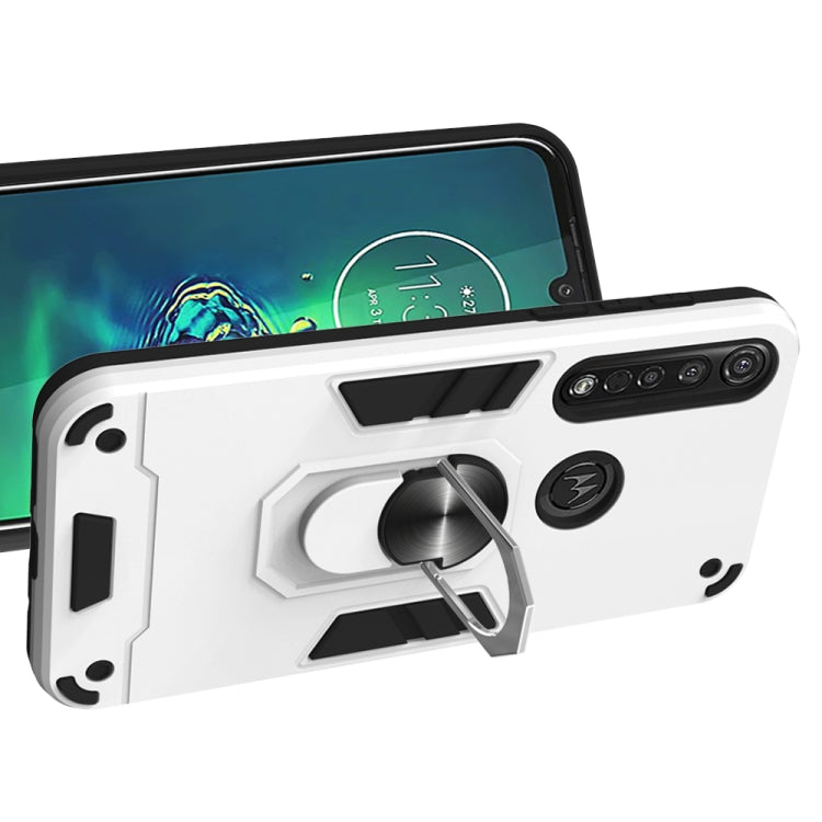 For Motorola Moto G8 Plus 2 in 1 Armour Series PC + TPU Protective Case with Ring Holder