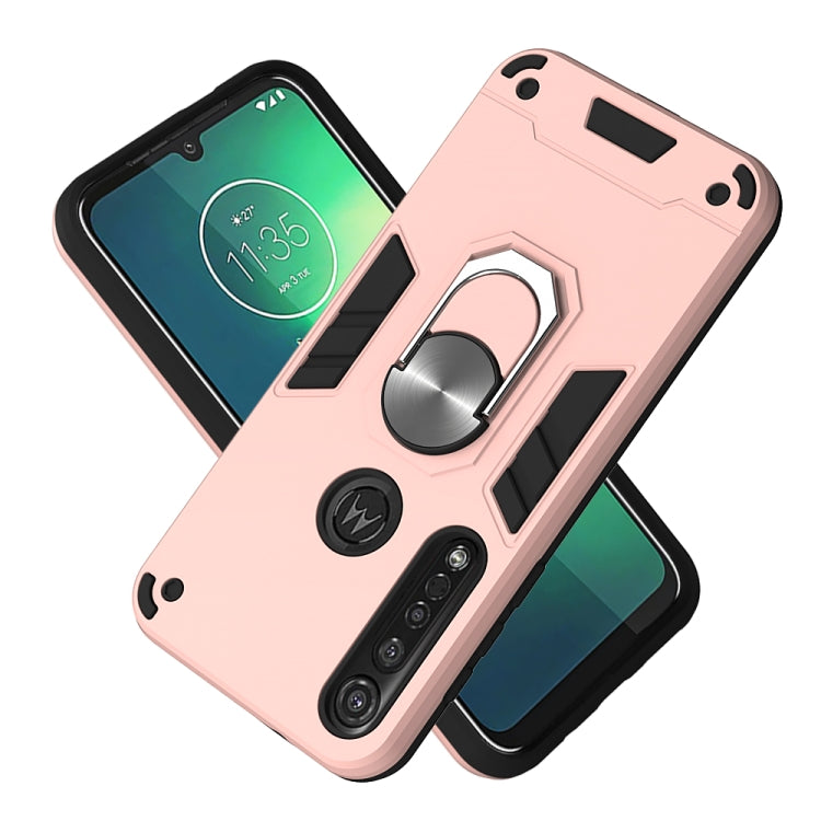 For Motorola Moto G8 Plus 2 in 1 Armour Series PC + TPU Protective Case with Ring Holder