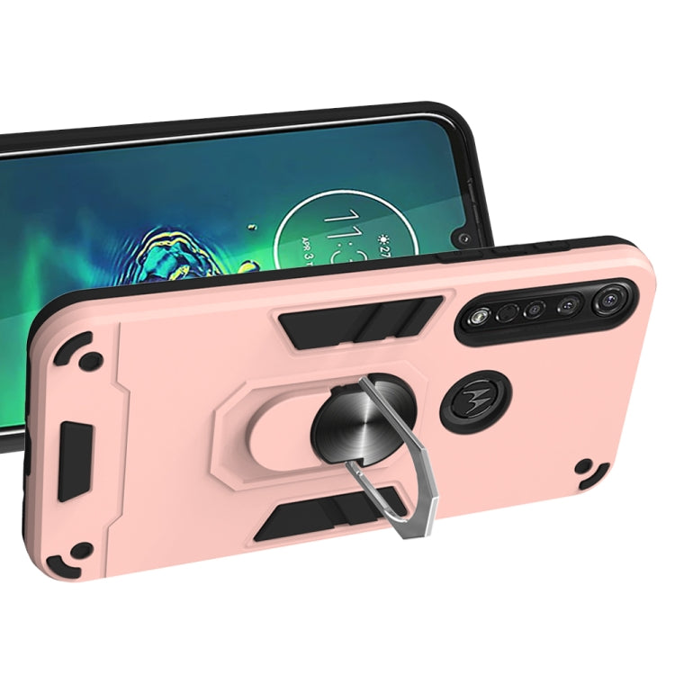 For Motorola Moto G8 Plus 2 in 1 Armour Series PC + TPU Protective Case with Ring Holder