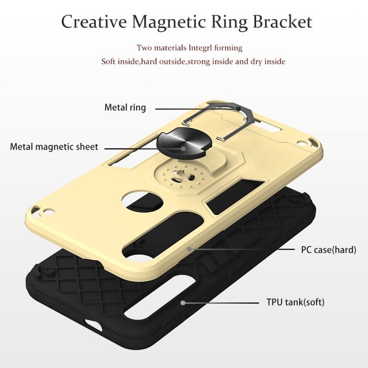 For Motorola Moto G8 Plus 2 in 1 Armour Series PC + TPU Protective Case with Ring Holder