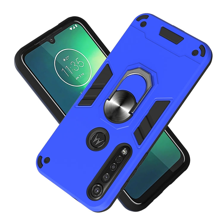 For Motorola Moto G8 Plus 2 in 1 Armour Series PC + TPU Protective Case with Ring Holder