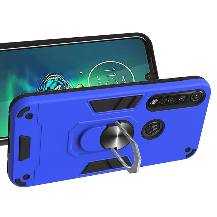 For Motorola Moto G8 Plus 2 in 1 Armour Series PC + TPU Protective Case with Ring Holder