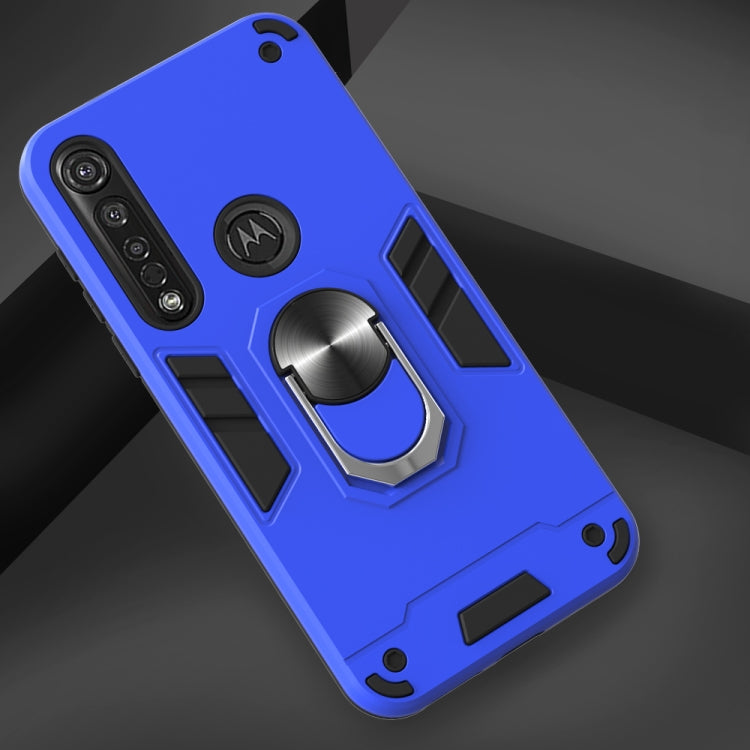 For Motorola Moto G8 Plus 2 in 1 Armour Series PC + TPU Protective Case with Ring Holder