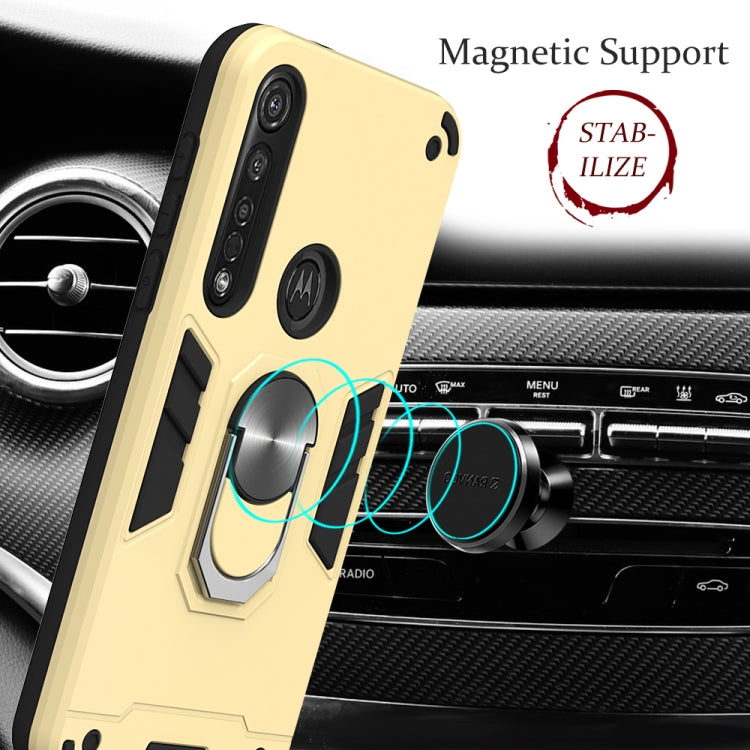 For Motorola Moto G8 Plus 2 in 1 Armour Series PC + TPU Protective Case with Ring Holder