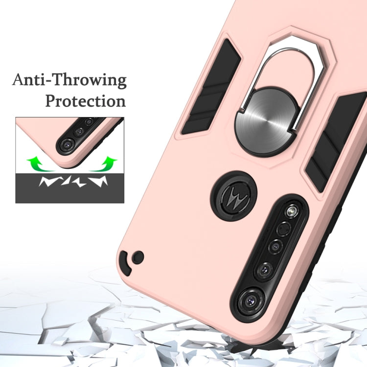 For Motorola Moto G8 Plus 2 in 1 Armour Series PC + TPU Protective Case with Ring Holder