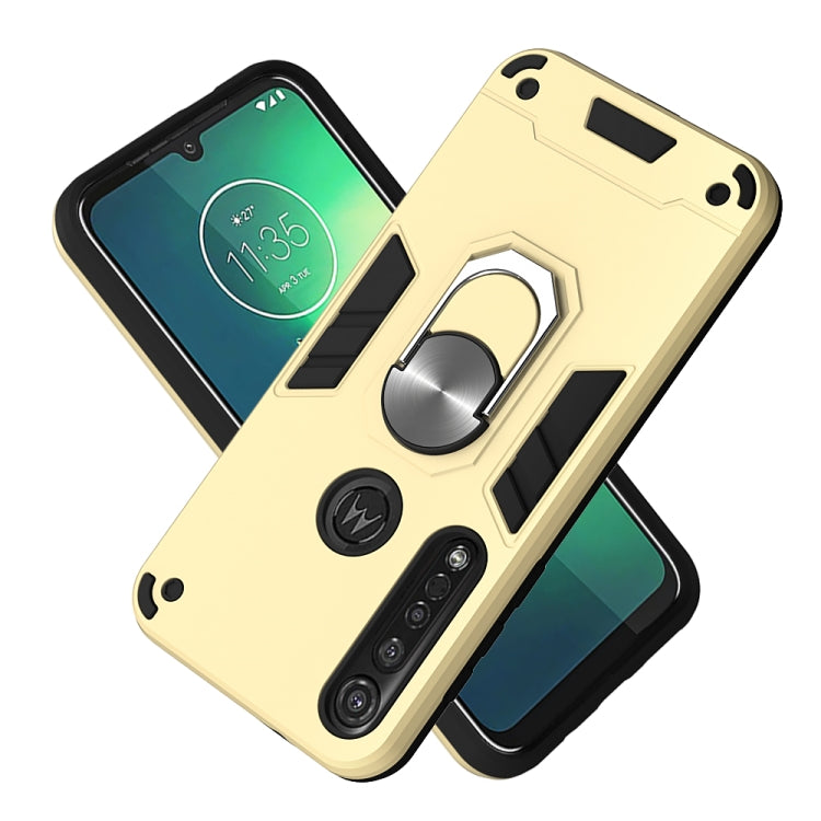 For Motorola Moto G8 Plus 2 in 1 Armour Series PC + TPU Protective Case with Ring Holder