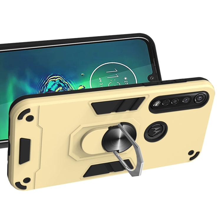 For Motorola Moto G8 Plus 2 in 1 Armour Series PC + TPU Protective Case with Ring Holder