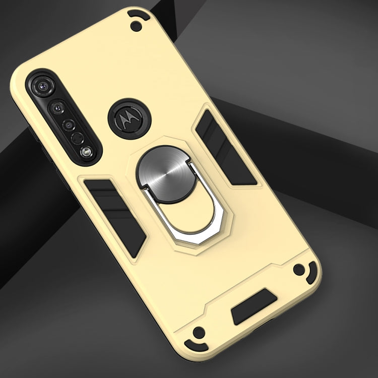 For Motorola Moto G8 Plus 2 in 1 Armour Series PC + TPU Protective Case with Ring Holder