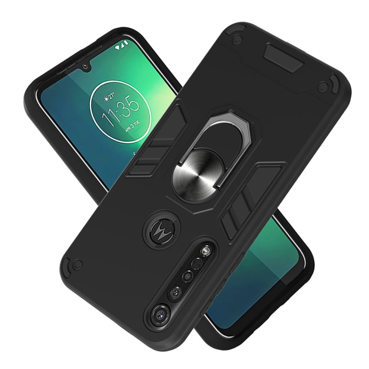 For Motorola Moto G8 Plus 2 in 1 Armour Series PC + TPU Protective Case with Ring Holder