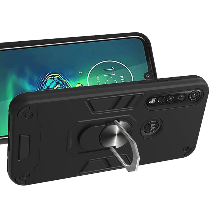 For Motorola Moto G8 Plus 2 in 1 Armour Series PC + TPU Protective Case with Ring Holder