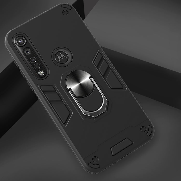 For Motorola Moto G8 Plus 2 in 1 Armour Series PC + TPU Protective Case with Ring Holder