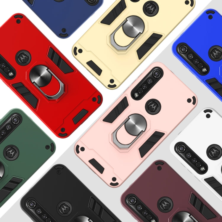 For Motorola Moto G8 Plus 2 in 1 Armour Series PC + TPU Protective Case with Ring Holder