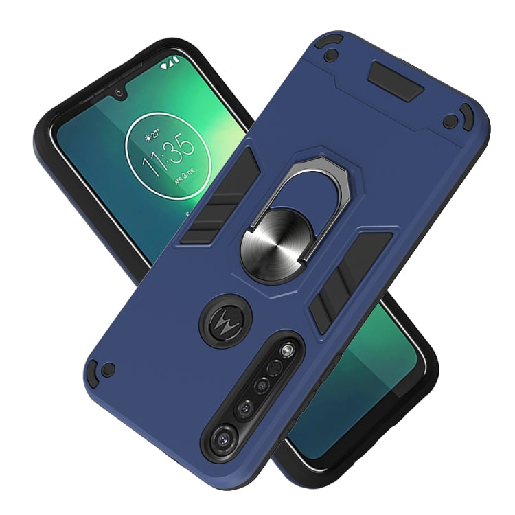 For Motorola Moto G8 Plus 2 in 1 Armour Series PC + TPU Protective Case with Ring Holder