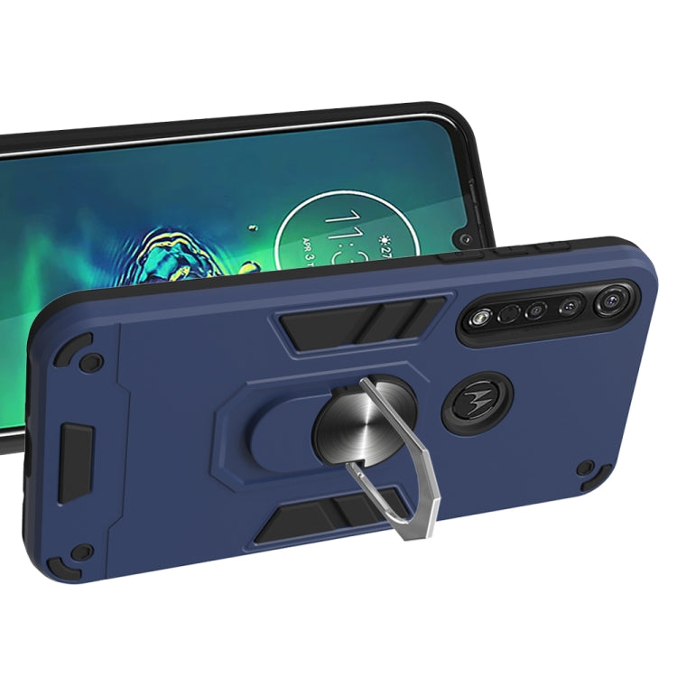 For Motorola Moto G8 Plus 2 in 1 Armour Series PC + TPU Protective Case with Ring Holder