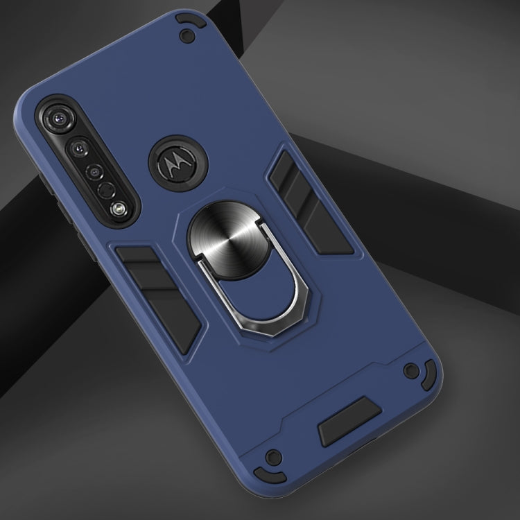 For Motorola Moto G8 Plus 2 in 1 Armour Series PC + TPU Protective Case with Ring Holder