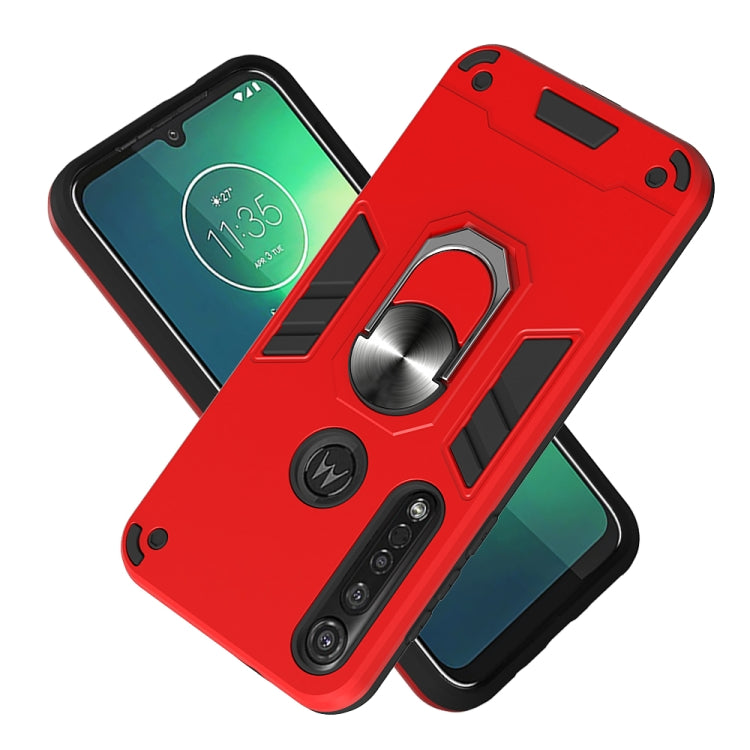 For Motorola Moto G8 Plus 2 in 1 Armour Series PC + TPU Protective Case with Ring Holder