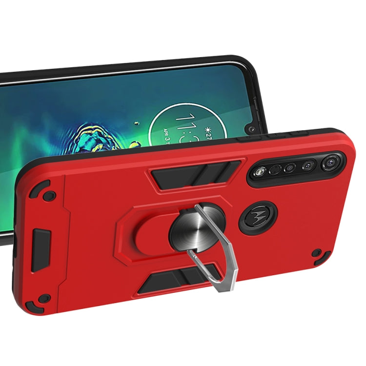 For Motorola Moto G8 Plus 2 in 1 Armour Series PC + TPU Protective Case with Ring Holder