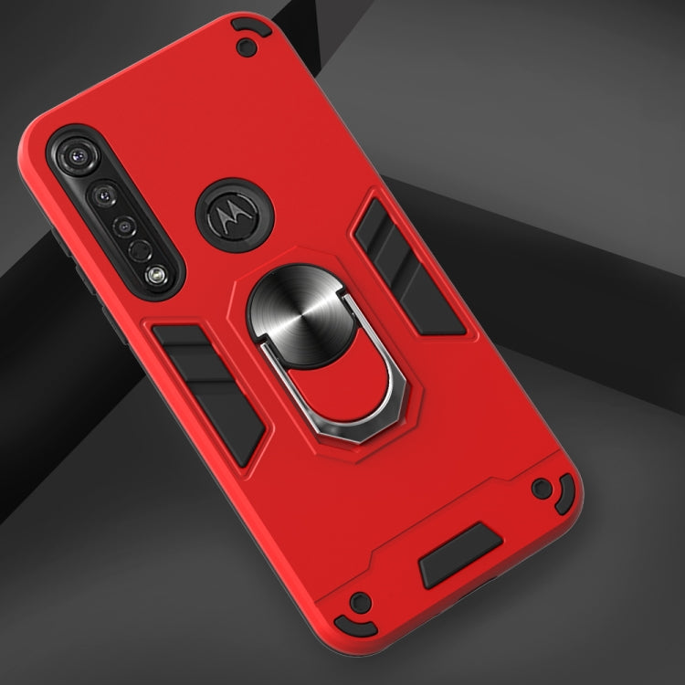 For Motorola Moto G8 Plus 2 in 1 Armour Series PC + TPU Protective Case with Ring Holder