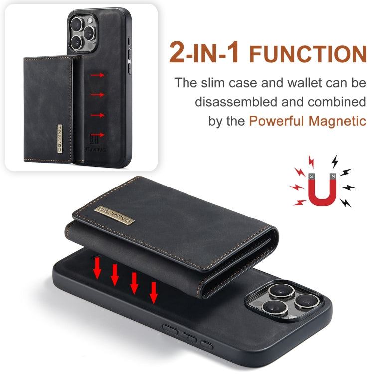 For iPhone 16 Pro Max DG.MING M1 Series 3-Fold Multi Card Wallet Leather Phone Case