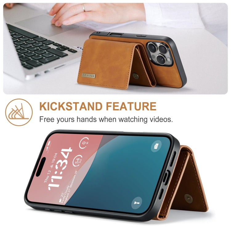 For iPhone 16 Pro Max DG.MING M1 Series 3-Fold Multi Card Wallet Leather Phone Case