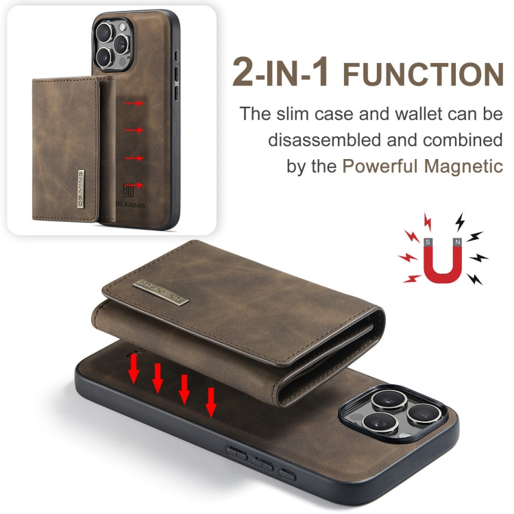For iPhone 16 Pro Max DG.MING M1 Series 3-Fold Multi Card Wallet Leather Phone Case