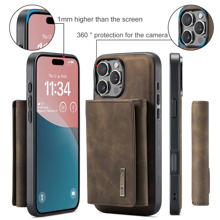 For iPhone 16 Pro Max DG.MING M1 Series 3-Fold Multi Card Wallet Leather Phone Case