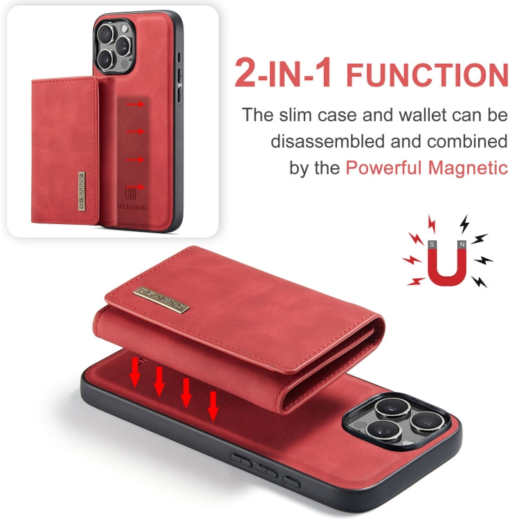 For iPhone 16 Pro Max DG.MING M1 Series 3-Fold Multi Card Wallet Leather Phone Case